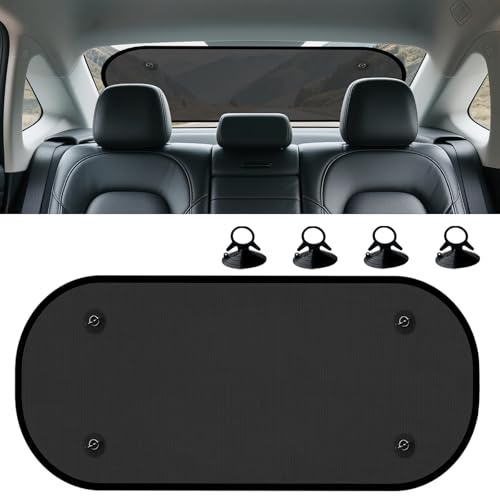 Auto Sonnenblende für Heckscheibe 100x50 cm Sonnenschutz Auto Baby mit 4 Saugnäpfen Faltbare Mesh Heckscheibenblende mit UV Schutz&Sichtschutz Fenster Universal Auto Sonnenschutz für Kinder&Haustiere