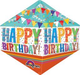 Amscan ANGLEZ: Bright Bold H. Bday