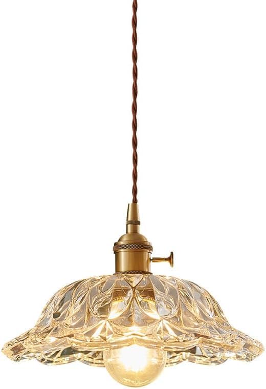 Lámpara de araña retro de cristal para techo de dormitorio