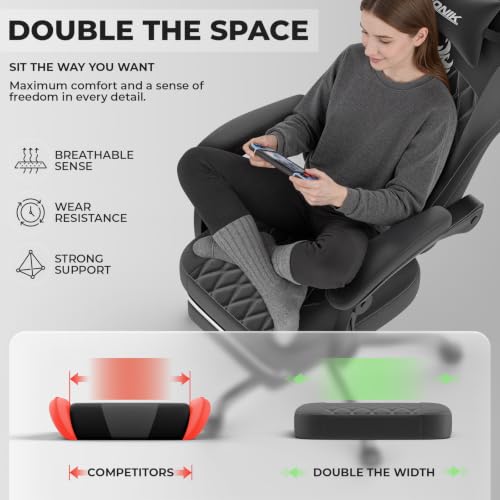 NIONIK Gaming Stuhl Einsteigermodell, Ergonomischer Computerstuhl mit Verstellbarer Höhe und Rückenlehne… – Ansicht 6