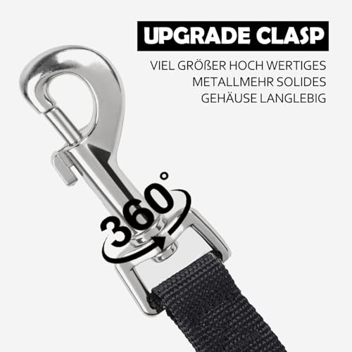 Dubest Schleppleine für Hunde,5M 10M 20M 30M Hundeleine Ausbildungsleine mit Weich Handschlaufe und Karabiner Robuste Nylon Trainingsleine für Kleine bis Große Hund (5M, Schwarz)