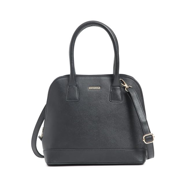 Fastrack Structured Satchel Bag for Women | Classic Bag for Girls, Ladies, Women | Spacious Bag for College, Work Made of Faux Leather (Black) (B0D2N9CD5H) Amazon Price History, Amazon Price Tracker