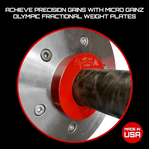 Image of Micro Gainz Calibrated Fractional Weight Plate Set of 2 Plates, Choose Set (.25LB-1.25LB), Designed for Olympic Barbells for Strength Training & Micro Loading Bar Weights, Made in USA