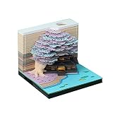 Note tridimensionnelle Papier Décoration Bookend 3D Sticky Note Bookend Art Building Modèle de construction, Sticker Dessin Three-Dimensionnel Sculpture de papier Notepad ( Color : Multi-colored )