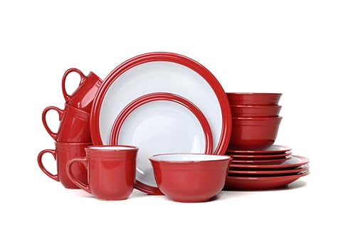 Waterside - 16 Piece Red Camden Dinner Set