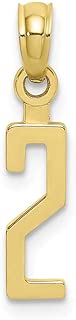 10k Yellow Gold Number 2 Block Pendant Charm Necklace Sport Fine Jewelry Gifts For Women For Her - coolthings.us