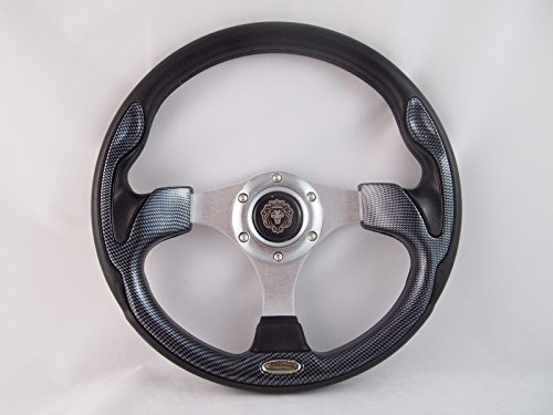 New World Motoring 1984 & UP Club CAR DS Carbon Fiber Steering Wheel Golf cart W/Adapter 3 Spoke