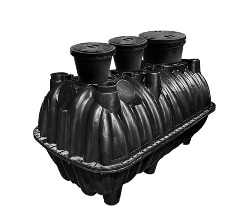 264gal Underground Septic Tank Kit-68.3x38.8x36.2in Plastic Septic Tank System,Rectangle Anti Corrosion PP Septic System With Riser and Manhole Covers For 3-5 Persons