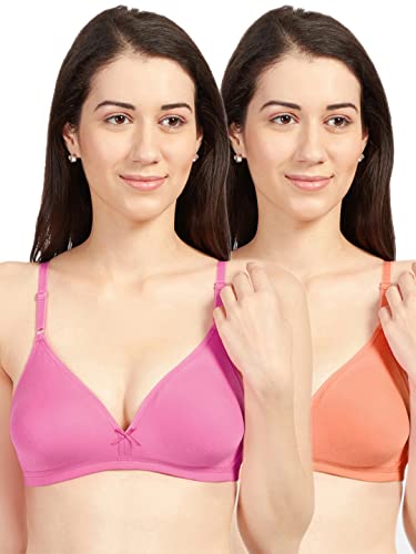 Image of SONARI Omania Womens Non-Padded Cotton Polyester Bras - Solid, Non-Wired, Medium Coverage, Hand Washable (Pack of 2)