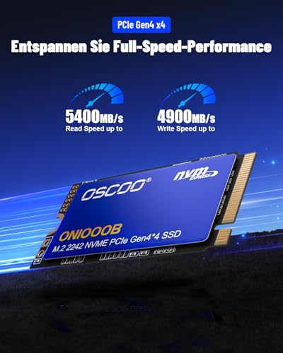 Image of 512GB M.2 2242 NVMe SSD PCIe Gen4 x4, Up to 4800MB /s, 3D NAND Internal SSD with Graphene Cooling, for Laptop, Ultrabook, Lenovo ThinkPad, Dell Latitude, Intel NUC, Mini PC,Embedded Systems