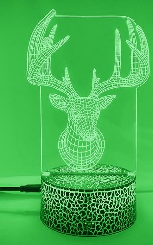 Lámpara de mesa ilusión 3D ciervo cambio 16 colores miniatura 5