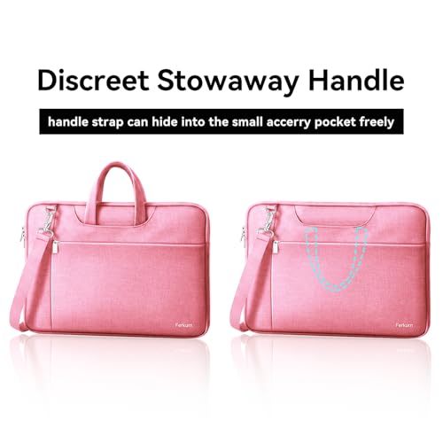 Image of Ferkurn Laptop Case Bag for Women Men Briefcase Messenger Bag, 15.6 16 Inch | Compatible with MacBook Pro M5 /HP OmniBook Omen Envy /Lenovo Yoga IdealPad /Dell Inspiron, Carrying Computer Bag,Pink