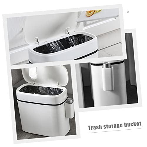 Caneca de Basura VOSAREA de Plástico Blanca Compacta miniatura 6