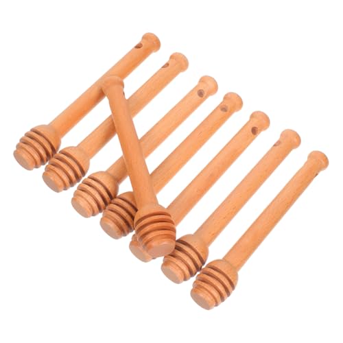 QUMIIRITY 8個木製蜂蜜スティック はちみ撹拌棒 天然木製ミニハニーディッパー ジャム シロップ用かき混ぜスプーン 蜂蜜ディスペン