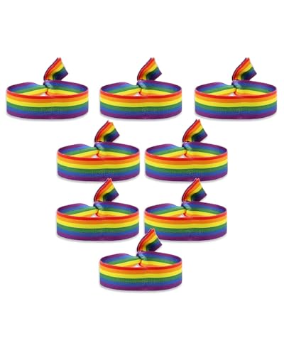 UYRVAPE 8pcs Gay Pride Armband, Party Eintritt Armbänder, Regenbogen armband, LGBT Accessoires, Festival Armbänder, Eingangshandgelenk für Party, Events