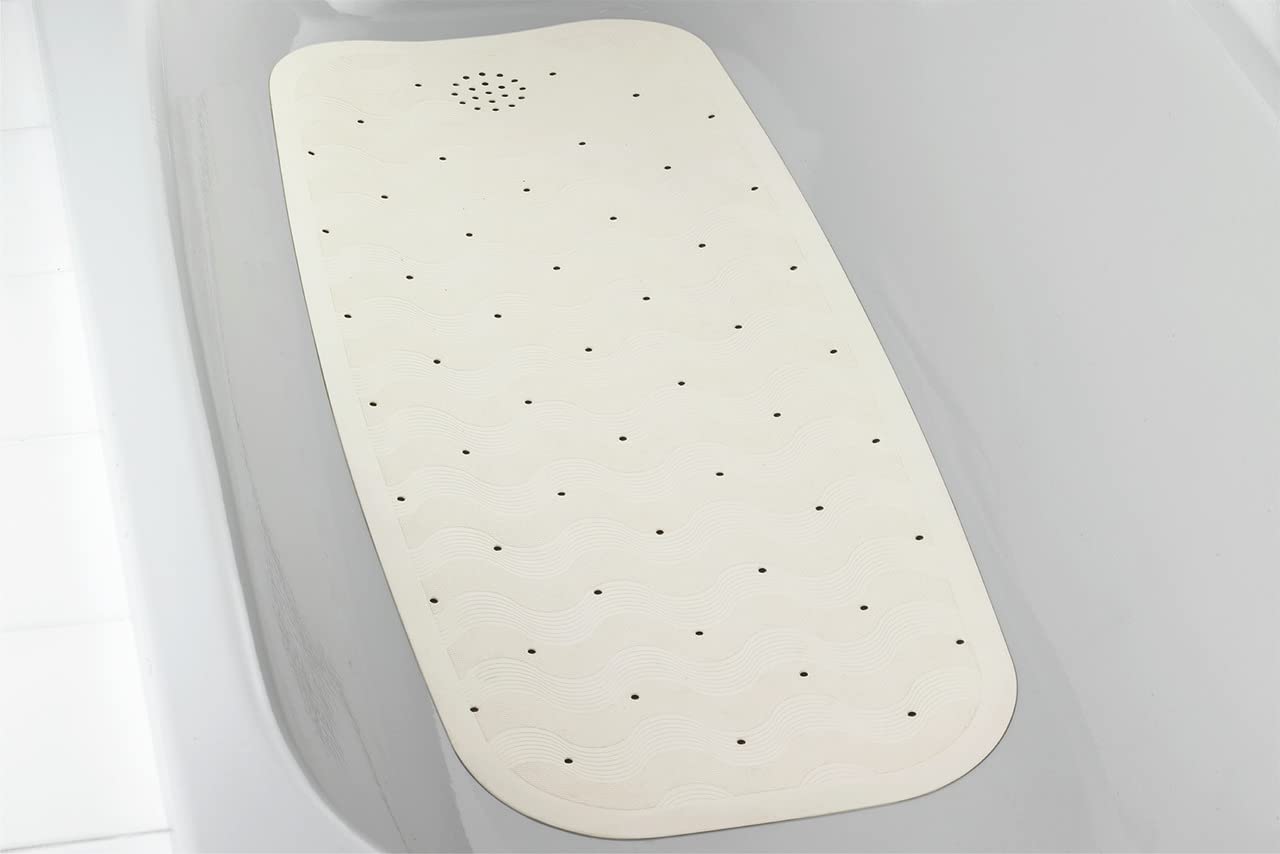 Wenko 84361900 mata do wanny z naturalnego kauczuku, guma, beżowa, 37 x 90 x 1,6 cm
