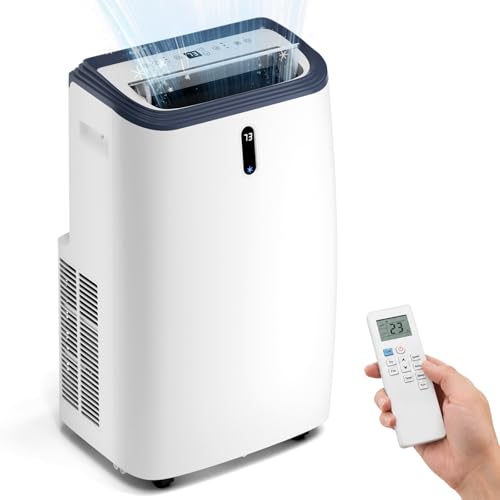 Image of 14000 BTU Portable Air Conditioner for Room up to 700 Sq.Ft, 4-in-1 AC Unit with Fan & Dehumidifier, Quiet Cooling, 24H Timer, Auto Louver, Window Kit for Bedroom Office Home