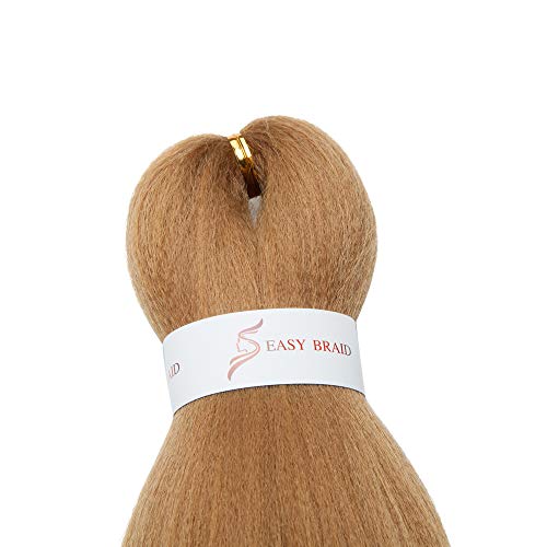 Pre-Stretched Braiding Hair Extensions Hot Water Setting Braiding Hair Easy Braid Crochet Hair Professional Itch Free Synthetic Fiber Soft Yaki Texture Braids Hair 26In （2 Bundles,Dark Blonde) #TOP3