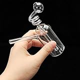 Quemador de aceite de vidrio Bong de agua Pyrex tubos de quemador de aceite de vidrio grueso Tubo transparente pequeño Bubbler Bong MiNi Oil Dab Rigs para fumar Bongs (Clear-2)