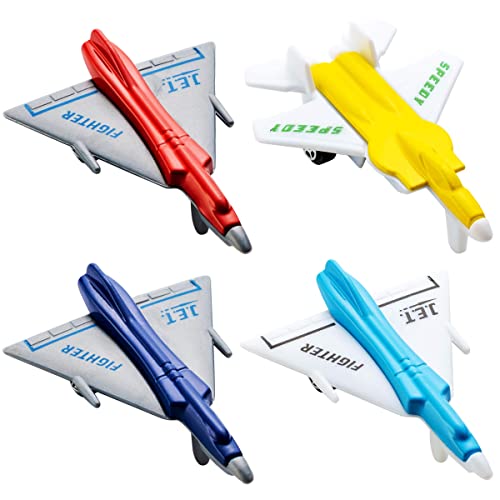 Airplane Toys - 12 Pack Vehicle Aircraft Plane Playset, Includes Styles Of Bomber, Military, F-16 Fighter Jets, For Birthday Party Favor Toys, For Kids Boys And Girls (Styles May Very) #TOP4