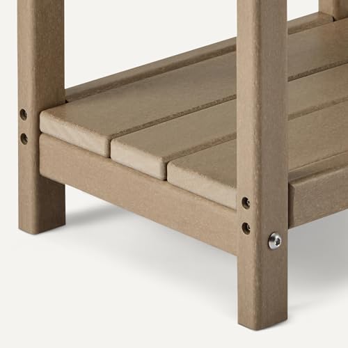 Amazon Basics Outdoor Side Table, 42cm x 32cm x 42cm, Wood-Like Brown, 1-Pack — view 4