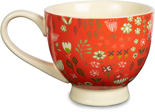 Pavilion Gift Company "A Mother's Love-Mom: The Truest Friend We Have" Floral Soup Bowl Mug, Red, 17 Oz #TOP5