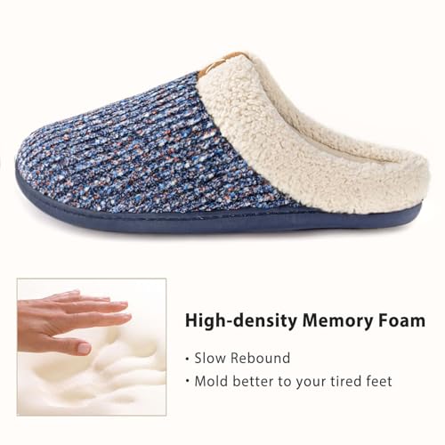 Image of ULTRAIDEAS Women's Indoor Bedroom Slipper with Memory Foam, Gift for Women, Wool-Like House Shoe with Anti-Skid Rubber Sole for Ladies