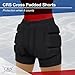 CRS Cross Padded Figure Skating Shorts. Crash Pad Pants for Roller, Inline, Ice Skating, Snowboarding, and Skiing. Fall Impact Protection for Butt, HIPS, and Tailbone (Ladies Small Black)