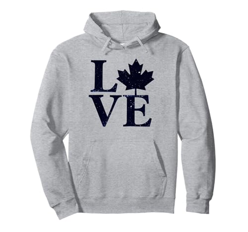 Distressed Maple Leaf LOVE Canadian Souvenir Canada Love �p�[�J�[