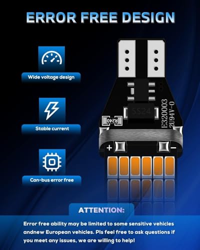 Image of 360 Degree, 45smd, T10 /T15 Socket LED Turn Signal Blinker Lights, Amber Yellow (2)