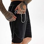 JWJ Men's 2 in 1 Workout Running Shorts 7 Inch Lightweight Athletic Gym Shorts with Compression Liner - Image 2