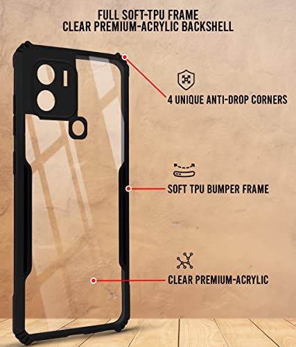 Image of Jkobi Back Cover Case for Xiaomi Redmi A1 Plus | A2 Plus (Shockproof with Polycarbonate Clear Panel | Professional Black)