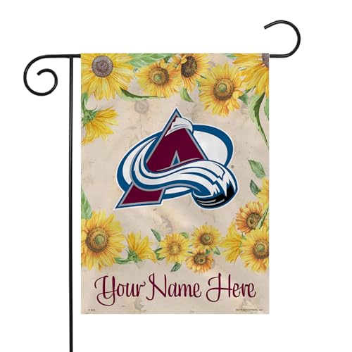 Rico Industries NHL Hockey Colorado Avalanche Sunflower Personalized Garden Flag