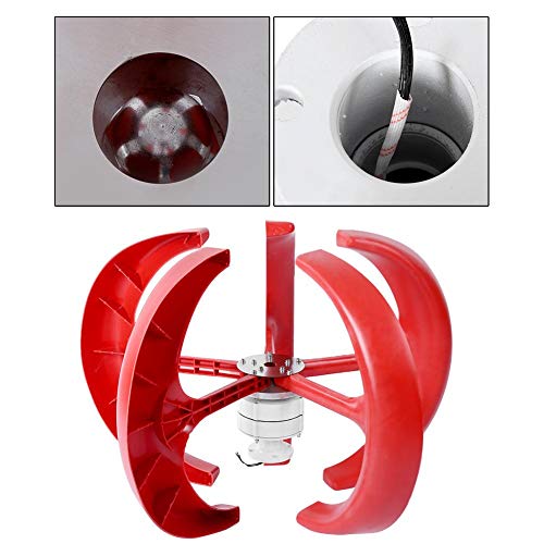 Pissente Wind Turbine Generator Kit, 600W DC12V Wind Turbine Vertical, Electricity Producer Equipment, Power Supplementation(red) - Image 4