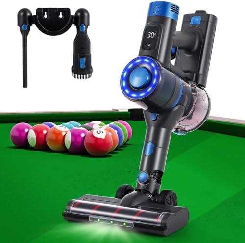 Cordless Pool Table Vacuum Cleaner - 26kPa Suction Power for Efficient Billiard Hall Cleaning - Battery Powered Brush for Easy Use