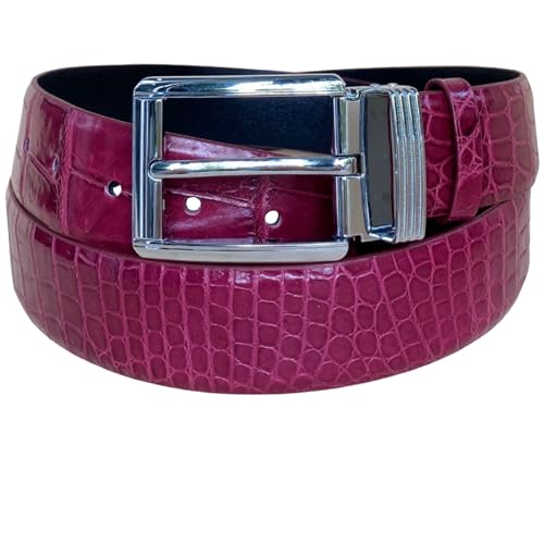 Image of vinacreations AIIigator Belt Leather Strap Belts 1.5 inch Width Adjustment Removal Buckle Jean Dress Croc Handmade