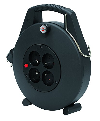 Brennenstuhl 1102501 Confort-Line CL-L - Avvolgicavo, 5 M, H05VV-F 3G1,0, Nero, 1102701