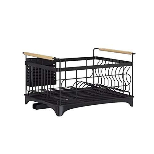 Geschirrkorb, Geschirrablauf Holzgriff mit Auffangschale