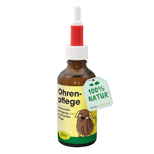 cdVet Naturprodukte Ohrenpflege für Hunde 50 ml - Natürliche Reinigung & Pflege des Gehörgangs inkl. Teebaumöl