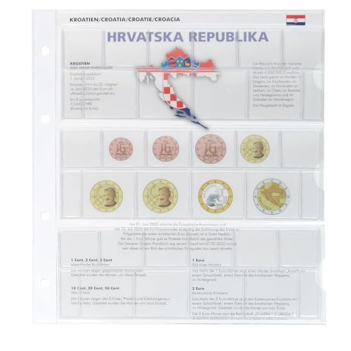 LINDNER Das Original Pre-Printed Sheet Carat Euro Coin Sets: New Euro Countries: Croatia