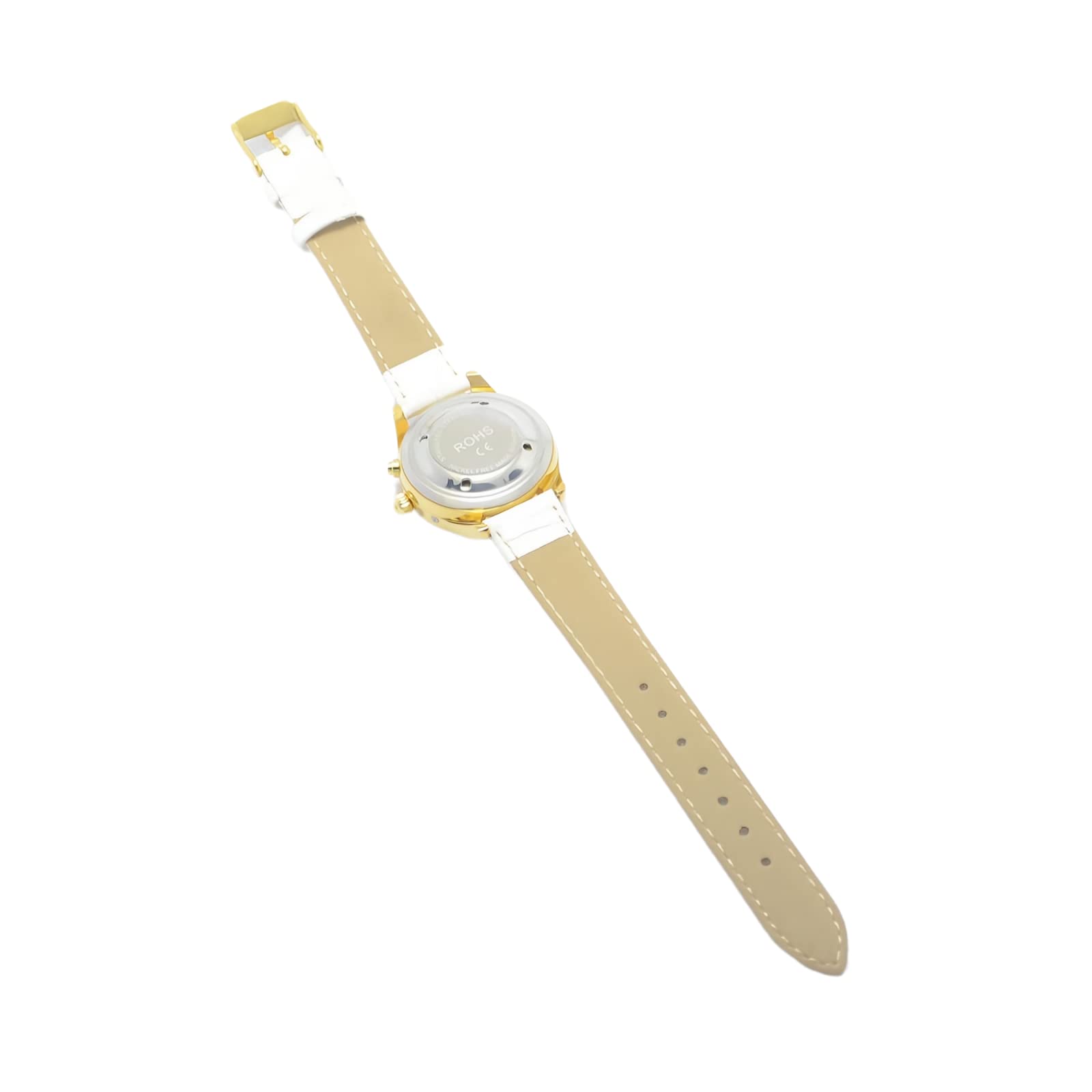 Montre parlante française pour aveugles Seniors malvoyants Montre Bracelet Femme en Cuir Blanc XM-FR-230401