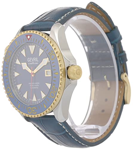 Gevril Hudson Yard Men's Swiss Automatic Watch, Genuine Italian Leather Strap4