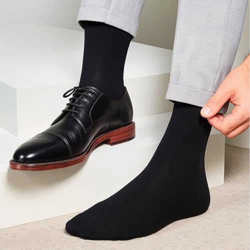 Image of FOOTPRINTS Bamboo Formal Socks for Men | Anti Odour & Breathable | Anti-Bacterial | Softer than Cotton Socks | Pack of 5