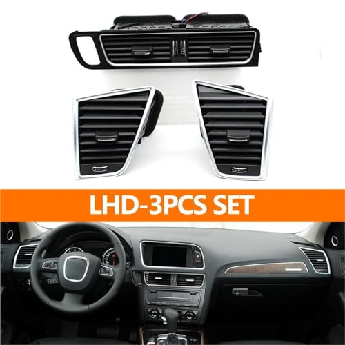 Grille de ventilation Q5 2009-2018 kit 3 pièces console centrale avant LHD - 2