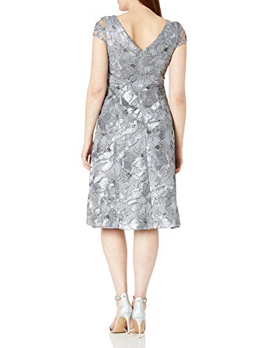 Image of Alex Evenings Women's Short Embroidered Cocktail Dress, Wedding Guest (Petite and Regular Sizes)
