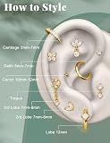 MILACOLATO Helix Piercing biżuteria stal chirurgiczna płaski kolczyk z tyłu