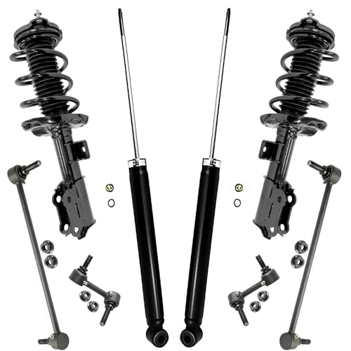 Image of Detroit Axle - 8pc Struts Shock Suspension Kit for 2016-2019 Hyundai Sonata Kia Optima 2 Front Struts with Coil Spring 2 Rear Shock Absorbers 4 Front Rear Sway Bars 2016 2017 2018 2019 Replacement