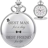 ❤️ BATTERIEBETRIEBEN - Quarz-Taschenuhr mit Kette, die 25 Stunden lang funktioniert, einfach und bequem zu bedienen ist und nicht jeden Tag aufgezogen werden muss und einfach zu lesen ist.