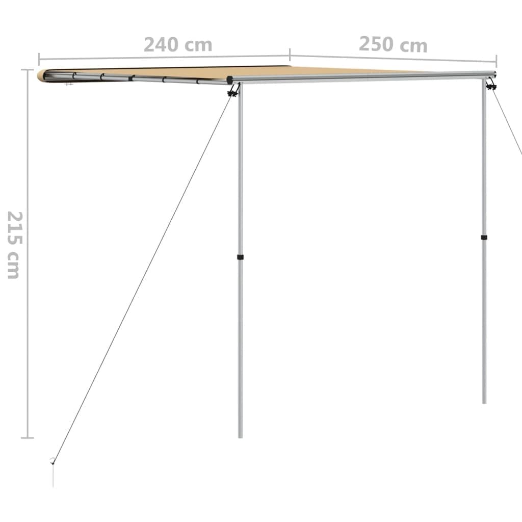 INLIFE Wohnwagen-Markise 2,4x2,5x2,15 m Beige,10.5kg,148139