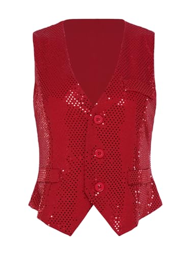 Chaleco brillante de fiesta para mujer con faldón irregular camisas sin mangas rave